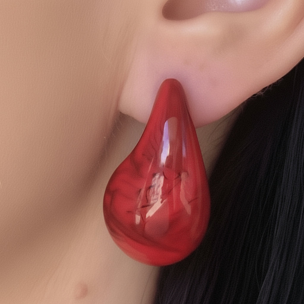 Orecchini Goccia Rossa