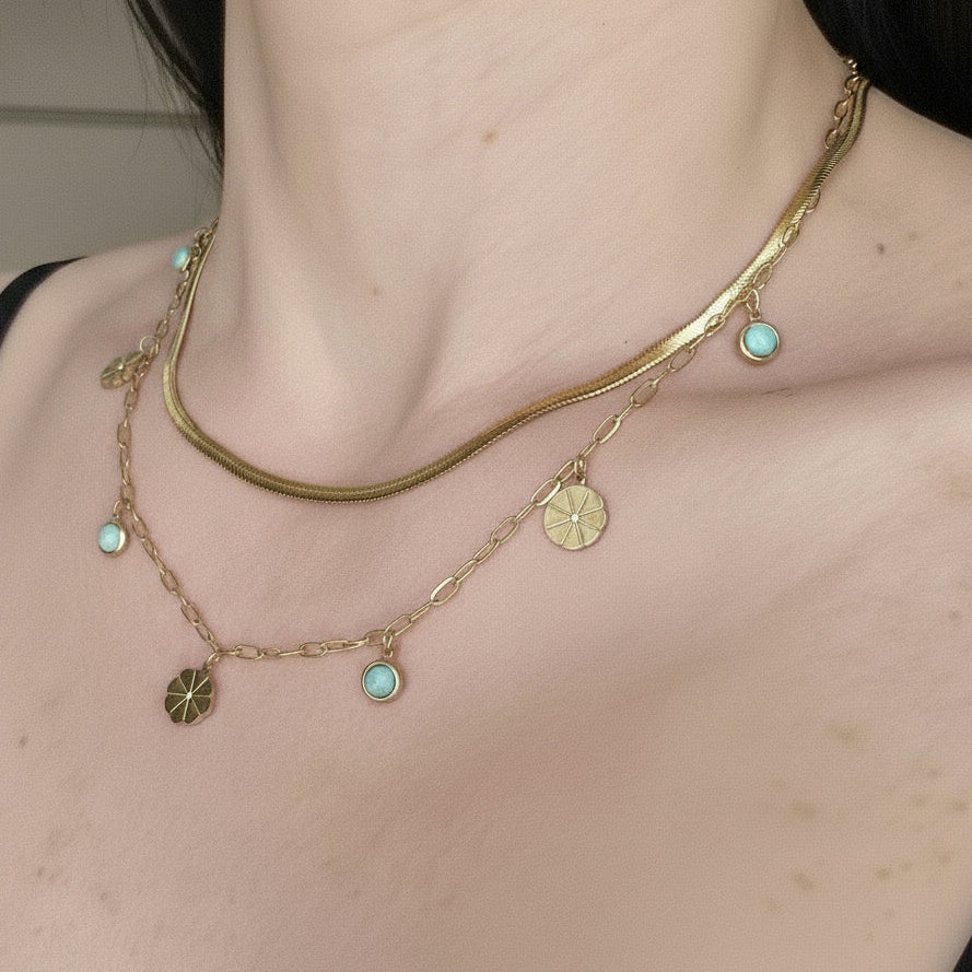 Collana Doppio Filo Con Perle