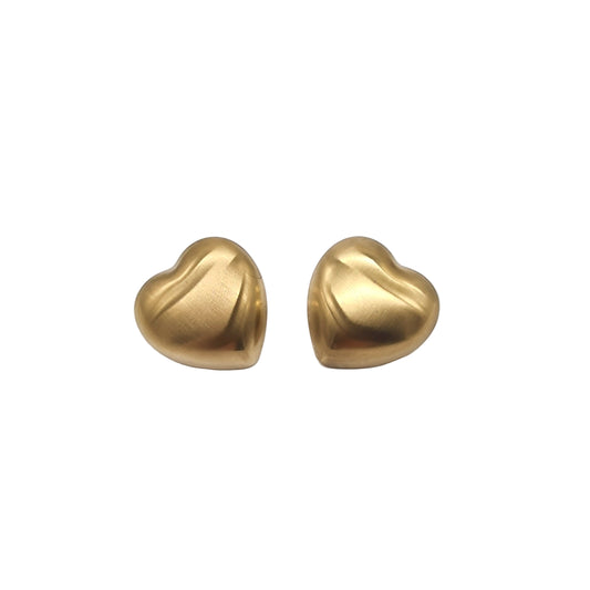 Orecchini Cuore Bombato Satinato
