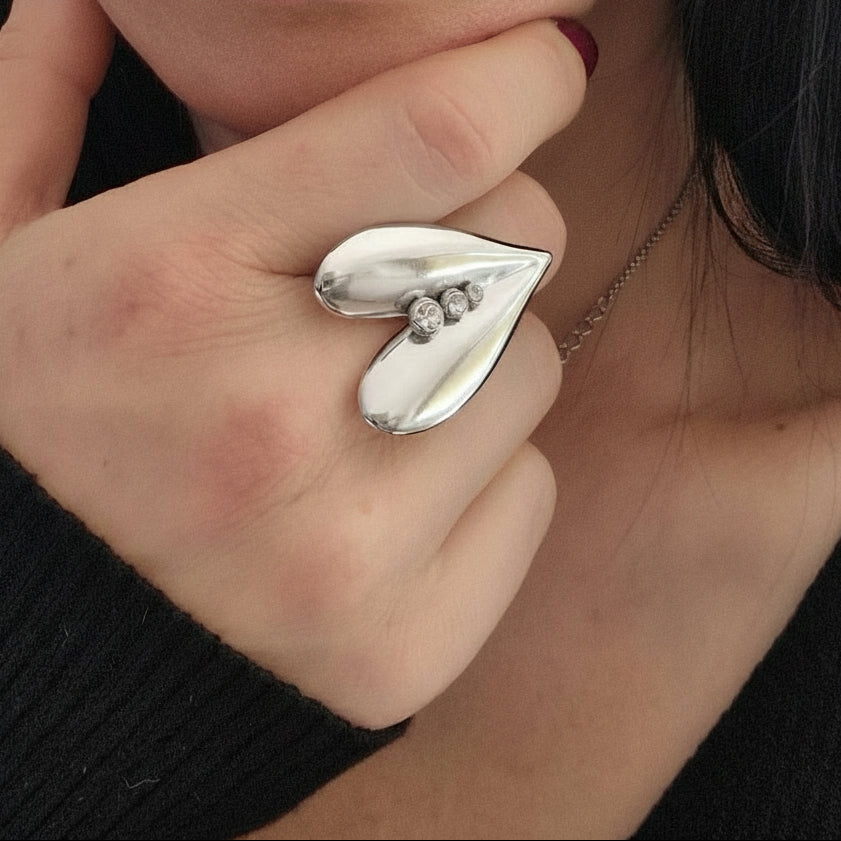 Anello Battito con strass