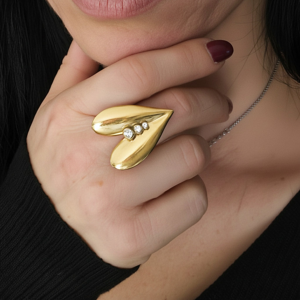 Anello Battito con strass