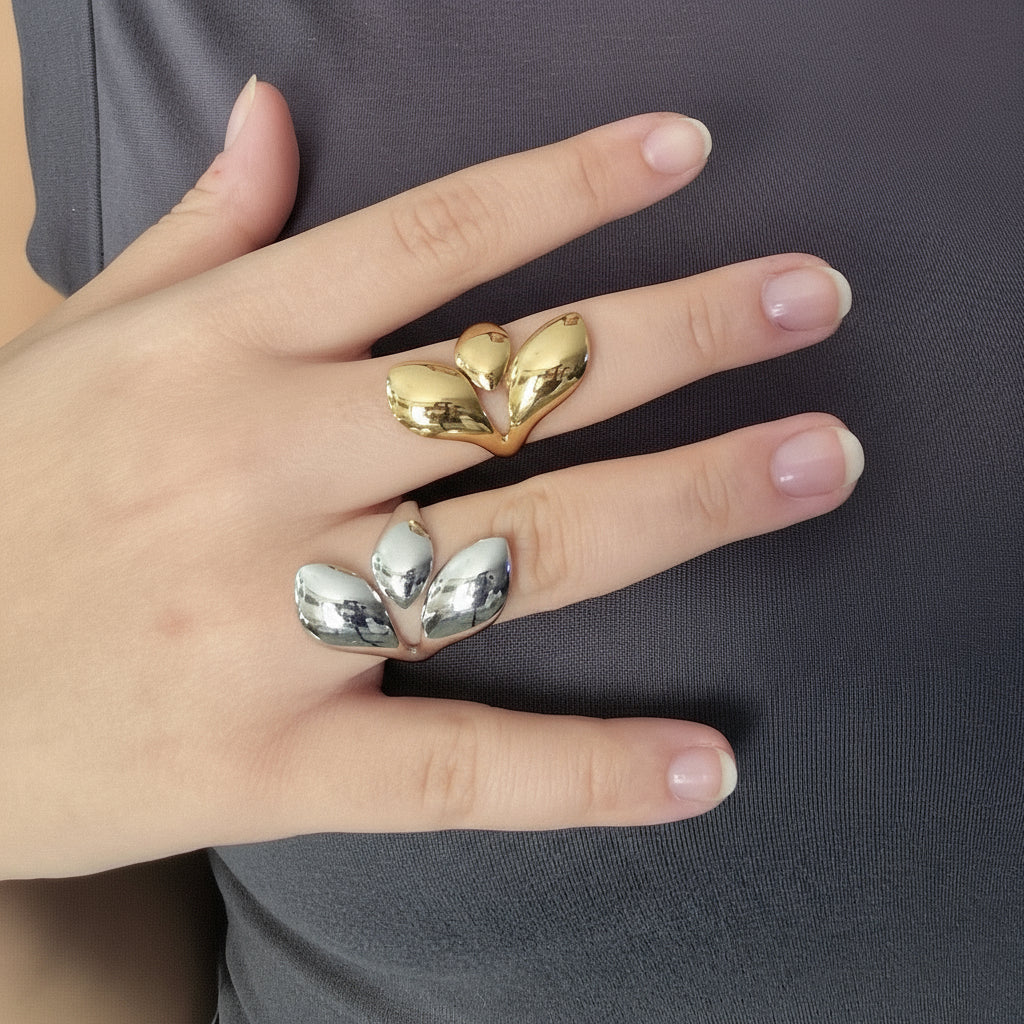 Anello Mezza foglia