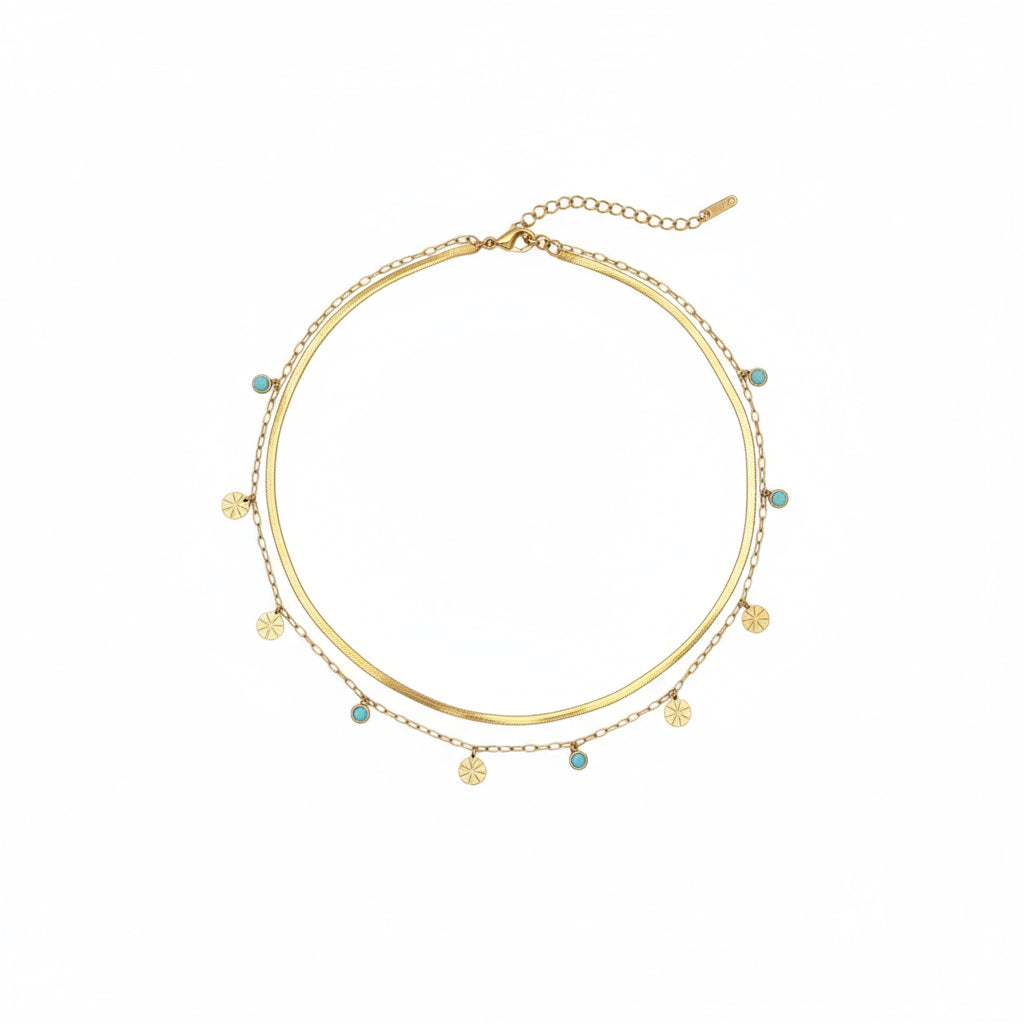 Collana Doppio Filo Con Perle