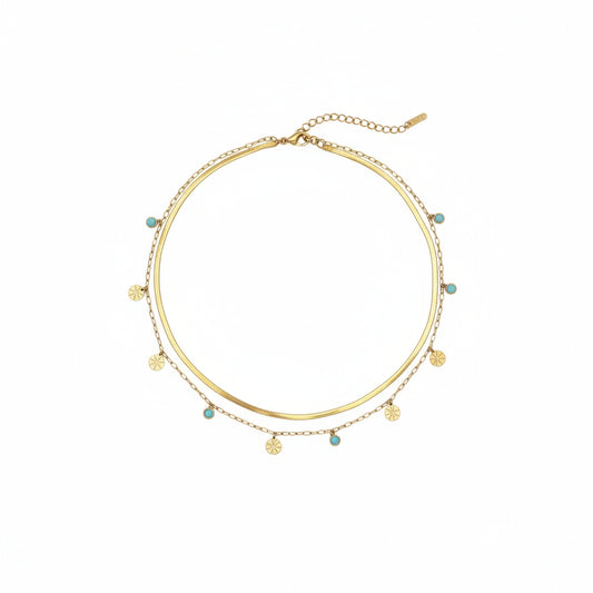 Collana Doppio Filo Con Perle