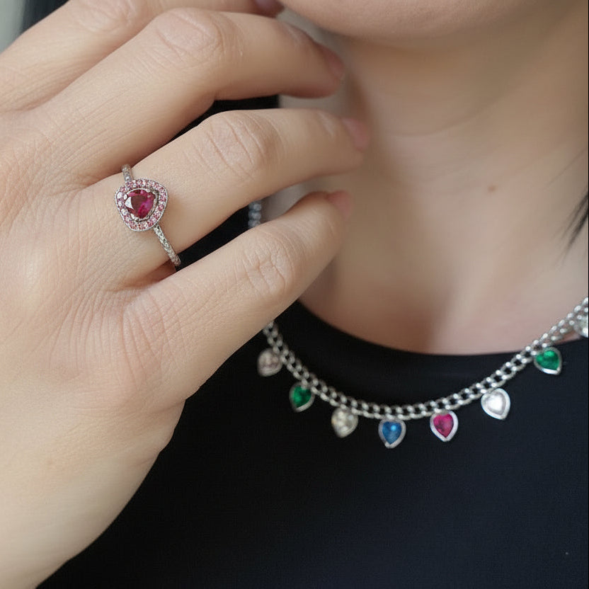 Collana Cuoricini Multicolor