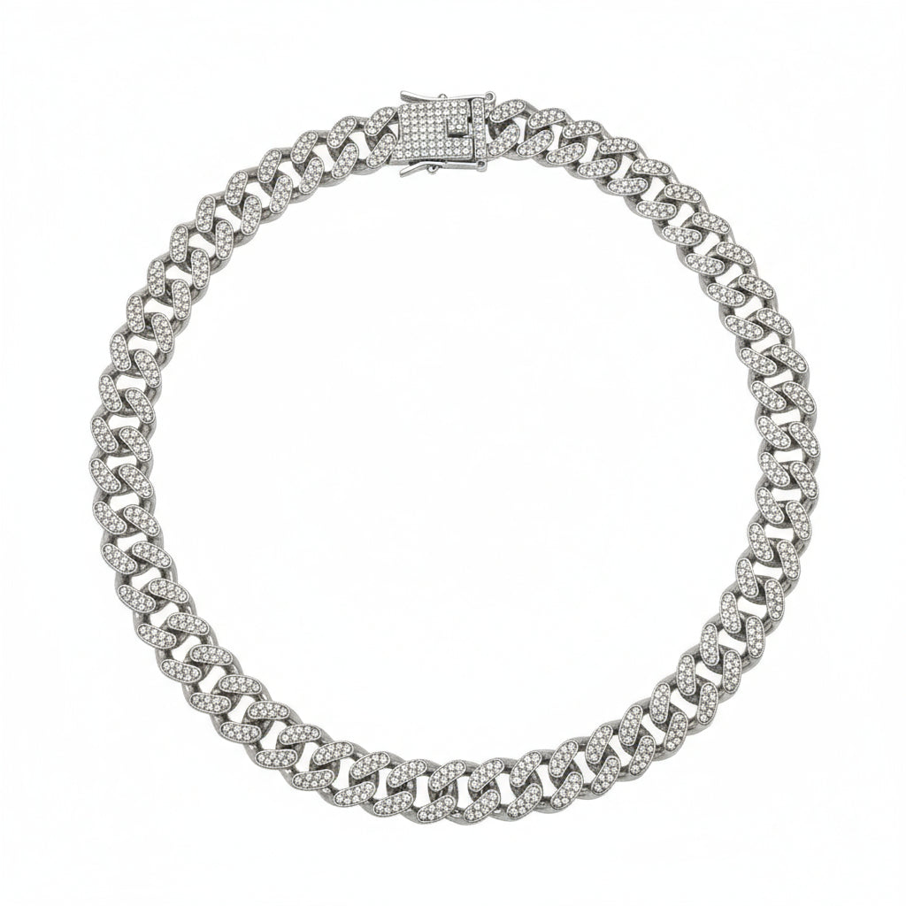 Collare Argento Con Strass