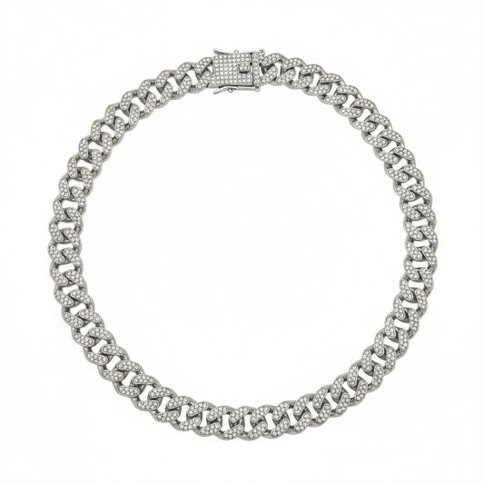 Collare Argento Con Strass